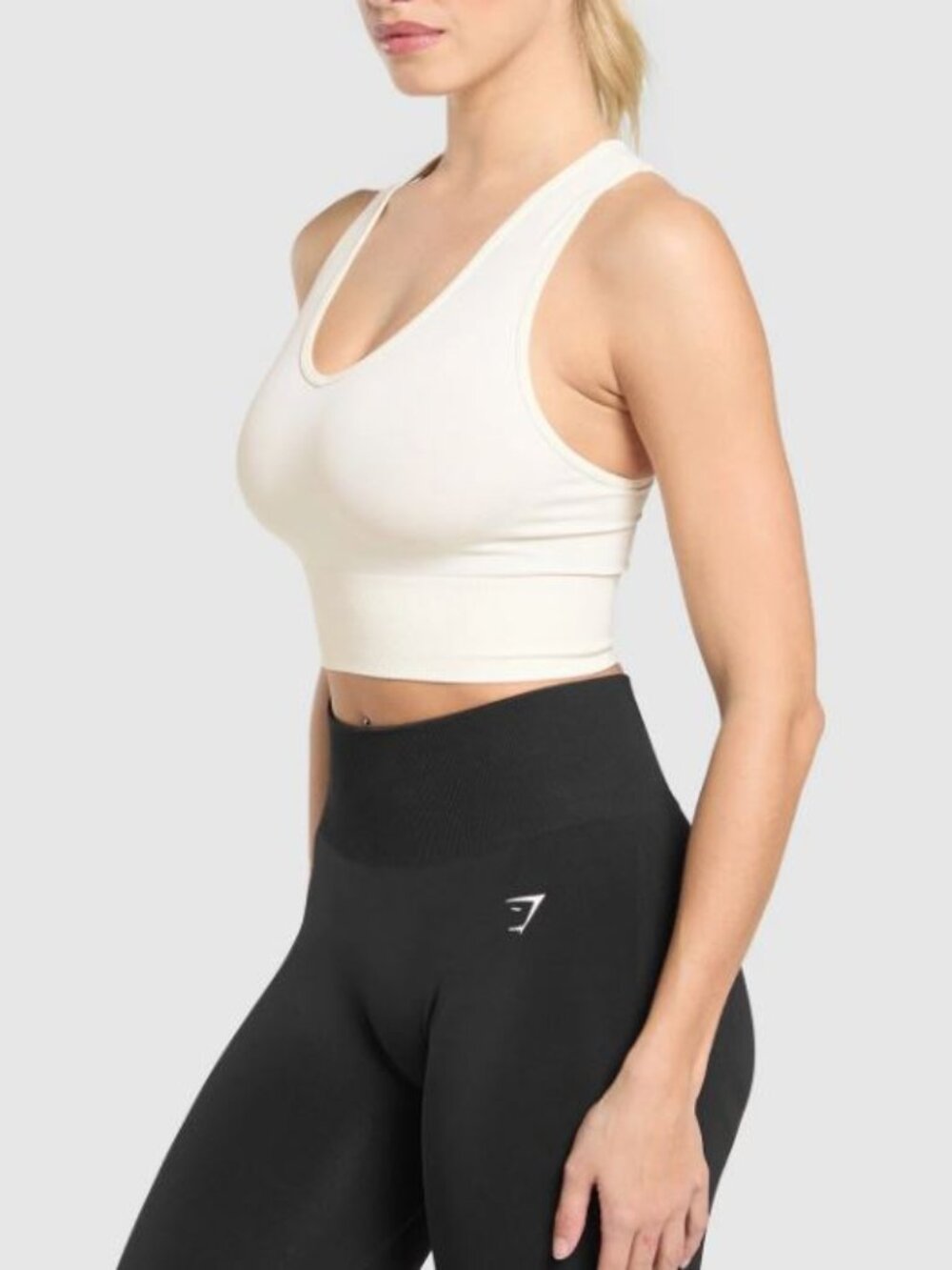 Gymshark Everyday Seamless Crop Tank white/cream - M